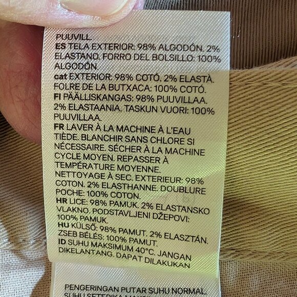 H&M Pants Slim Fit Tan Cotton/Elastane Pants Size 32 - Picture 11 of 14